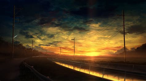 Anime Scenery Sunset Landscape 4k 3840x2160 44