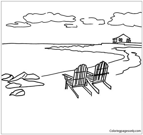 Beach Scene 3 Coloring Page Free Printable Coloring Pages