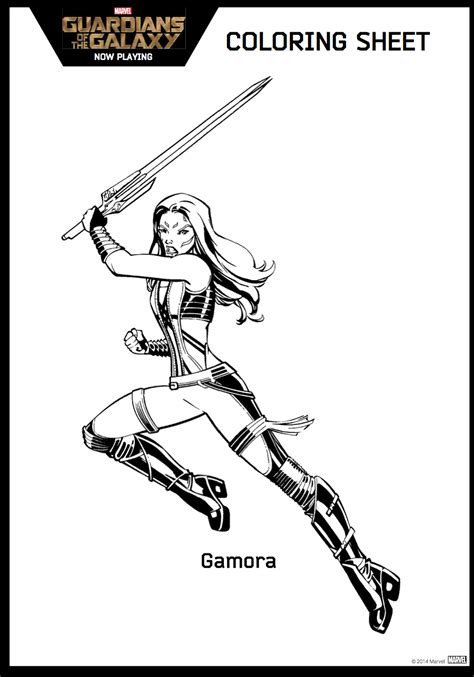 Be sure to check out my reviews of black panther and captain marvel or learn how to make your own loki helmet! Guardians of the Galaxy coloring sheet Gamora - Hispana Global