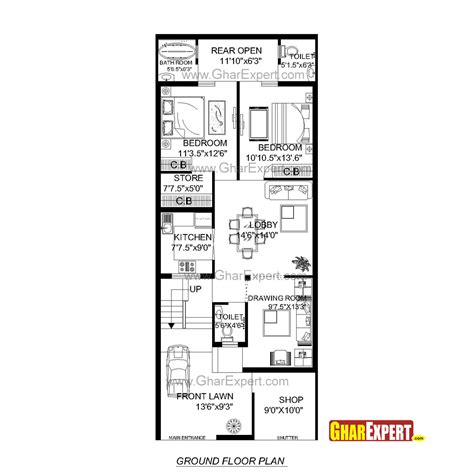 Floor plan 500 sq ft house 3000 sq ft. House Plan for 24 Feet by 60 Feet plot (Plot Size160 ...