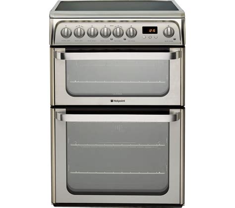 buy hotpoint hue61xs electric ceramic cooker stainless steel free delivery currys