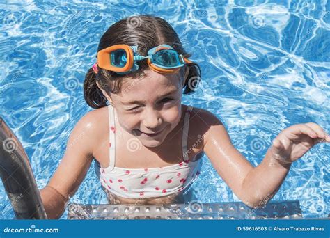 Smiling Girl Enjoying The Pool In Summer Stock Image Image Of Caucasian Playful 59616503