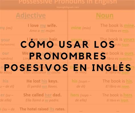Cómo usar los pronombres posesivos en inglés correctamente