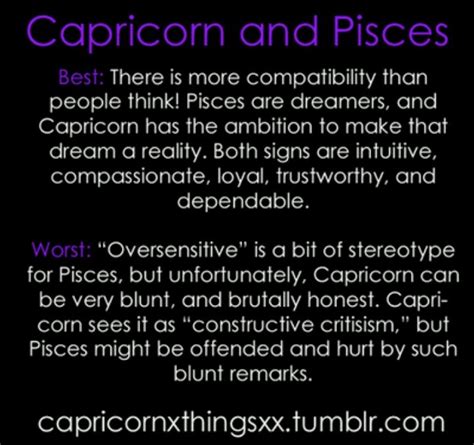 Pisces and capricorn go together like the main and side dish or dessert with the right topping. Capricorn & Pisces :) @Laura Della Sala !! this is us ...