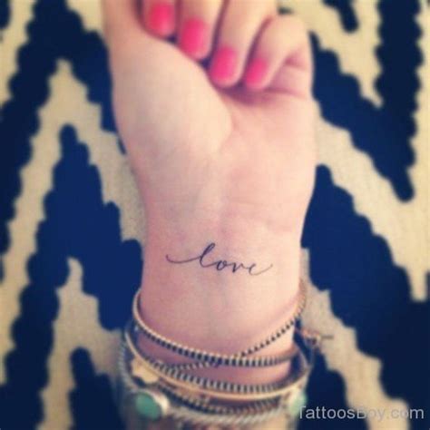 Love Word Tattoo On Wrist Tattoos Designs
