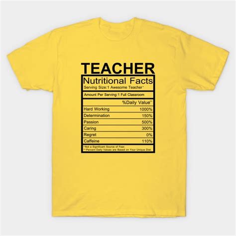Teacher Nutritional Facts Teacher T Shirt Teepublic