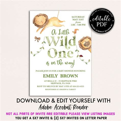 A Little Wild One Is On The Way Baby Shower A Wild One Is On The Way