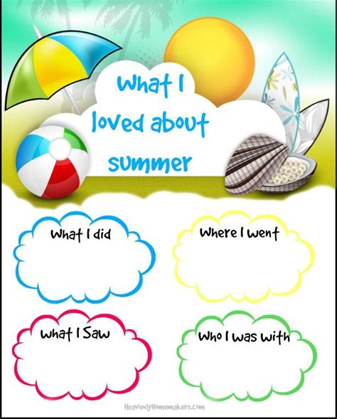 Come Get Your What I Loved About Summer Printable Heavenly