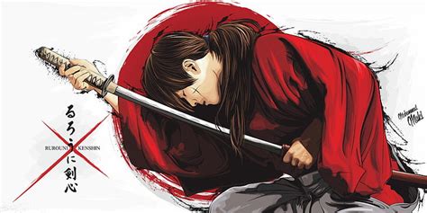 Kenshin Himura Samurai X Painting Rurouni Kenshin Himura Kenshin Samurai Hd Wallpaper