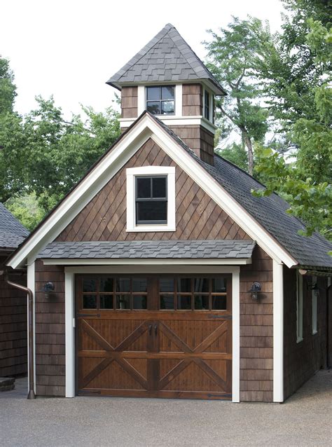 Exterior. Cedar Shakes Above House Garage Door: Cedar Shakes Above Garage Door Natural Wood 