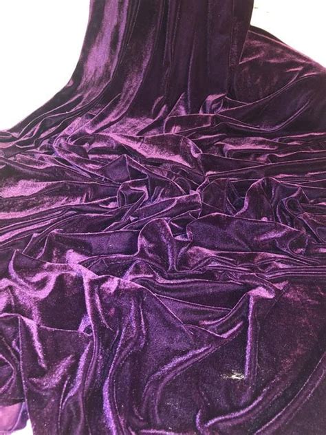 1 Mtr Luxury Dark Purple Plum Velour Velvet Fabric58 Wide Purple
