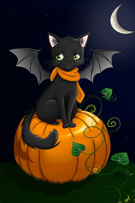 Cat Halloween Kitty Cat On A Pumpkin Welcome To Megamousearts