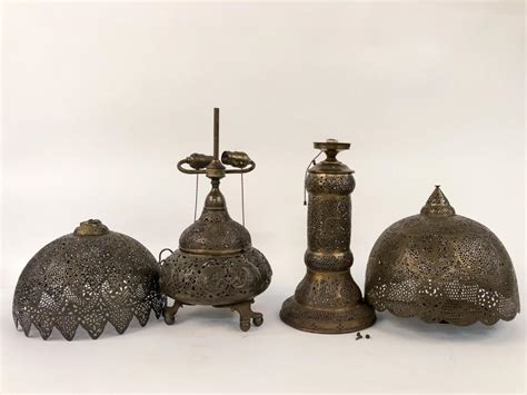 Sold Price Two Moroccan Style Pierced Brass Table Lamps June 4 0120