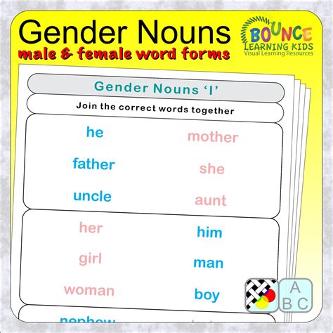Gender Nouns Worksheet Gender Of Nouns Worksheet Free Esl Printable
