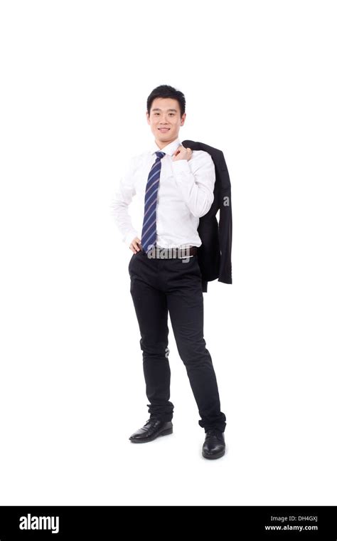 Businessman Holding Jacket Stock Photo Alamy