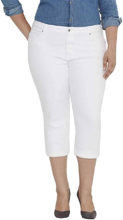 Levis Womens Plus Size Classic Capri Clean White 16 Plus At Amazon