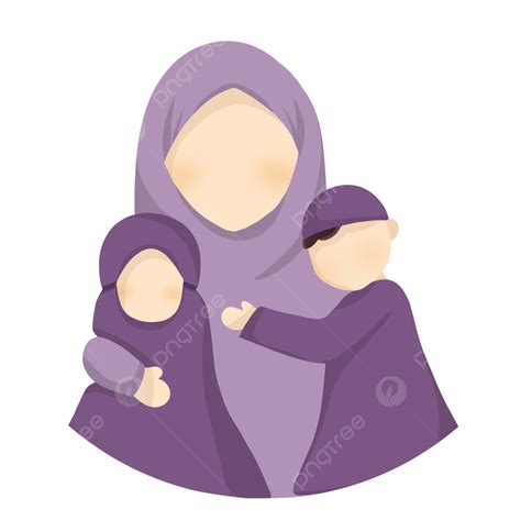 Gambar Kartun Muslimah Ibu Dan Bayi Perempuan Anak Da