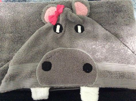 Hippo Hooded Towel Etsy