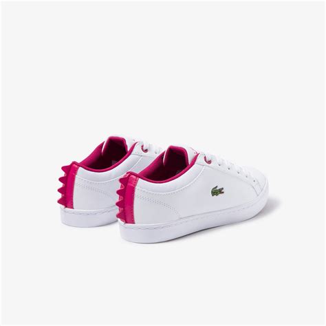 Childrens Straightset Lace Up Synthetic And Textile Sneakers Lacoste