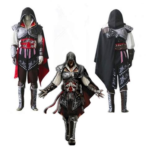 Assassins Creed 2 Ezio Traje Negro De Halloween Cosplay Tienda De Disfraces De Cosplay Baratos