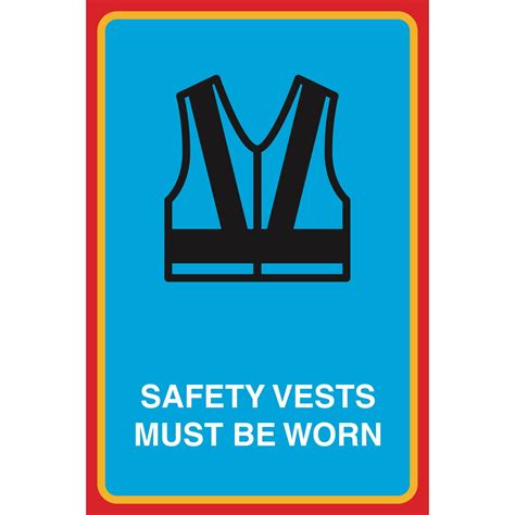 safety vests must be worn print vest picture public notice employee construction school business