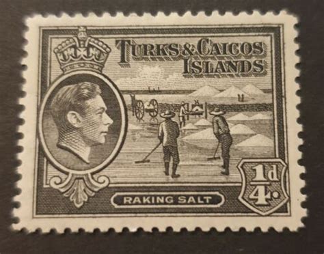 Turks Caicos Islands Kgvi Raking Salt Mint Not Hinged Ebay
