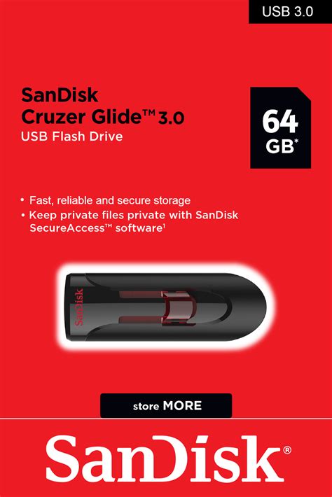 Usb Sandisk Cruzer Glide 30 64gb Flash Drive Memory Stick Cz600 064g