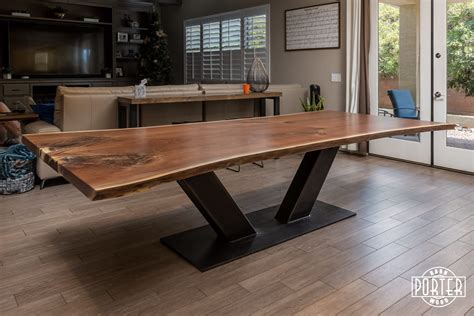 Live Edge Walnut Table & Base | Porter Barn Wood