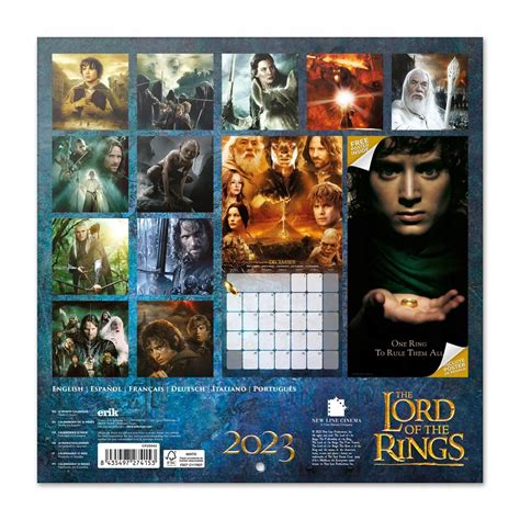 Kalendarz Ścienny 2023 Władca Pierścieni Z Plakate The Lord Of The