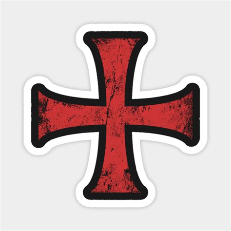 Distressed Crusader Knights Templar Cross Knights Templar Magnet