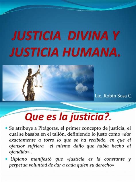 Justicia Divina Y Justicia Humana
