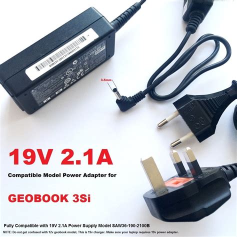 Charger For Geobook 3si Compatible With Saw36 190 2100b Adapter