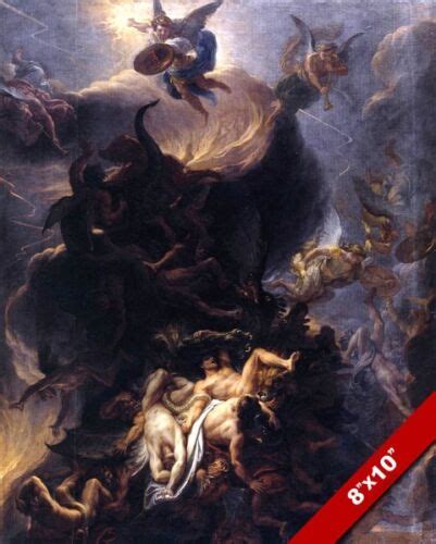 Michael Archangel War In Heaven Rebel Angels Painting Bible Art Canvas