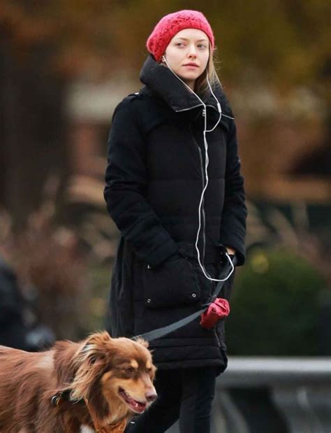 Amanda Seyfried With Her Dog Finn Out In New York City November