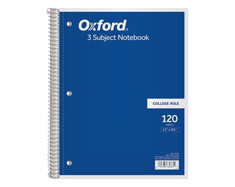 Oxford 3 Subject Notebook 8 12 X 11 College Rule 120 Sheets 2