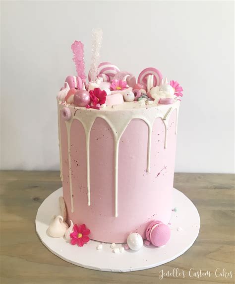 Pink Drip Cake By Jenelles Custom Cakes