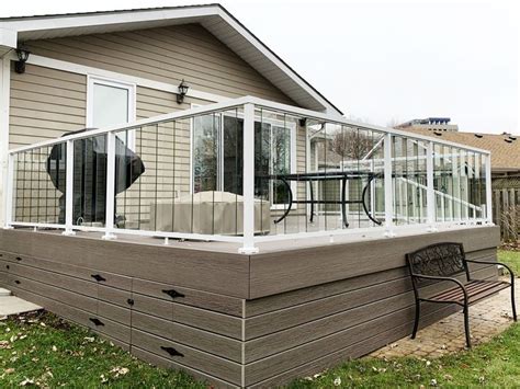 Many styles, materials, and sizes to choose from. The Peak Aluminum Railing system in White with glass ...
