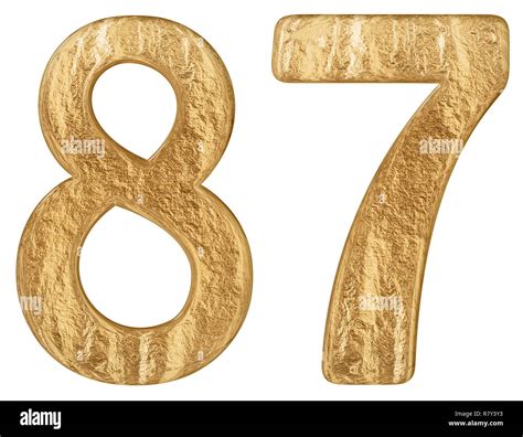 Numeral 87 Eighty Seven Isolated On White Background 3d Render Stock