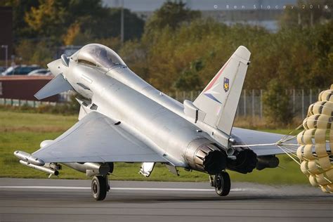 Eurofighter Typhoon Zj938 Ipa6 With Parachute Deployed On Landing Bae