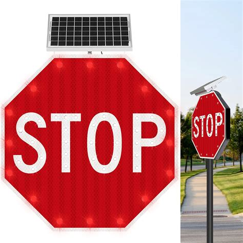 Buy Stop Sign 30 X 30 Aresign Solar Powered Led Flashing Stop Sign