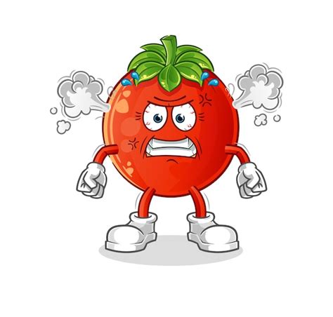 Premium Vector Tomato Very Angry Mascot Cartoon Vector