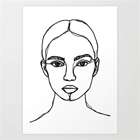 Model Face Line Drawing Bobbi Art Print By The Colour Study