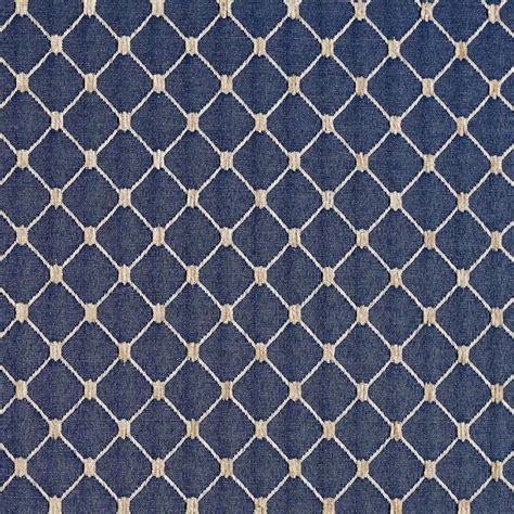 Navy Blue Diamond Jacquard Woven Upholstery Fabric By The Yard