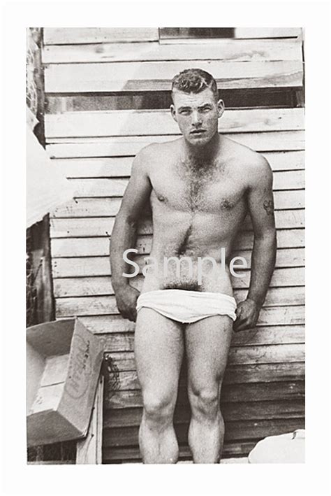 1940s Photo Reprint Near Nude Soldier Teases Gay Buddy And Etsy