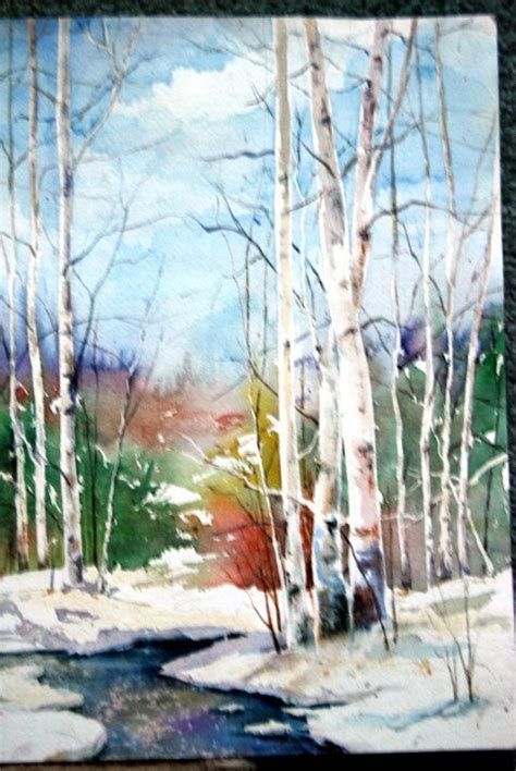 Winter Birch Trees Watercolor At Getdrawings Free Download