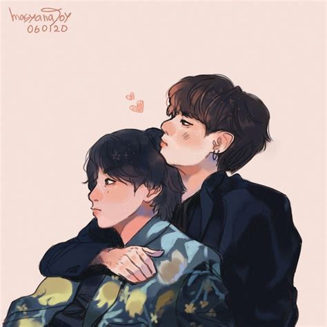 Pin De Samanthamarque En Taekook Plus Vkook Fanart Bts Fanart Taekook