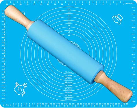Rolling Pin Pastry Mat Set Large Long Silicone Nonstick Rolling Pin 169 Thick