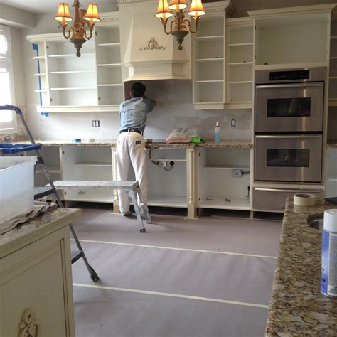 Spray Painted Kitchen Cabinets Done In Sherwin Williams Kem Aqua