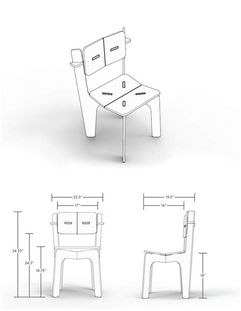 Dimensioned Drawing In 2023 Flat Pack Furniture Chair Furniture