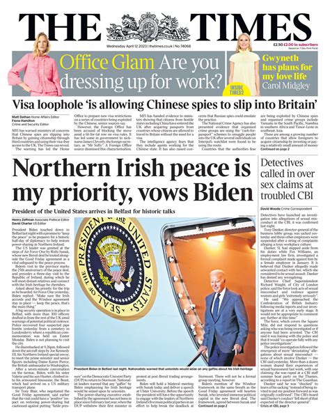 Times Front Page 12th Of April 2023 Tomorrows Papers Today
